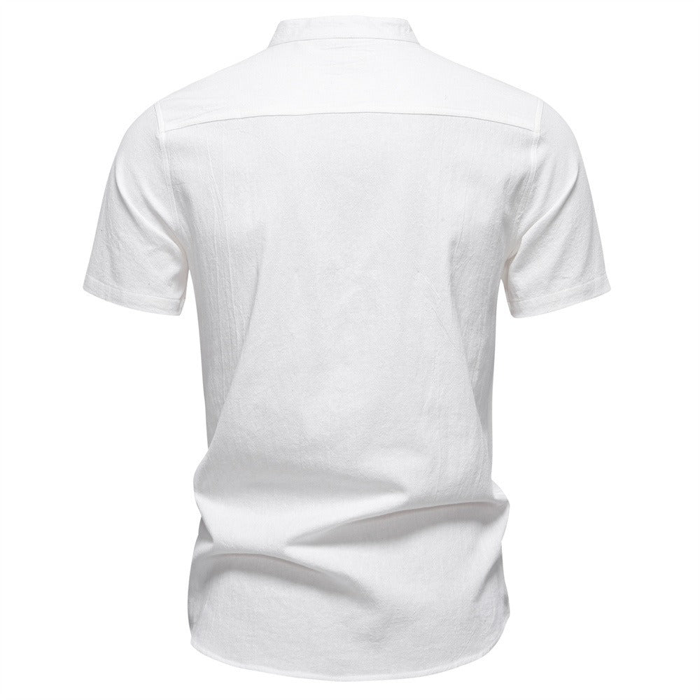 Men's Short Sleeve Henley Button Shirt