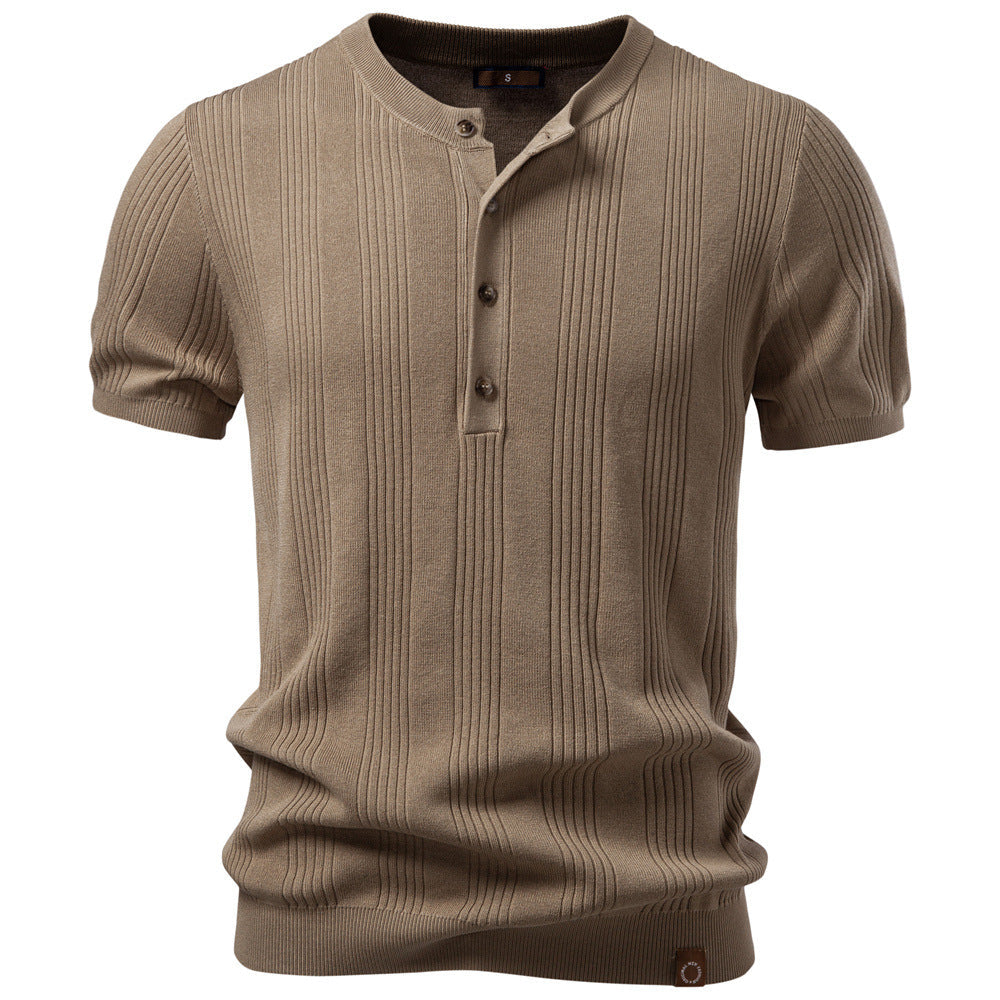 Men's Button Neck Knit Henley