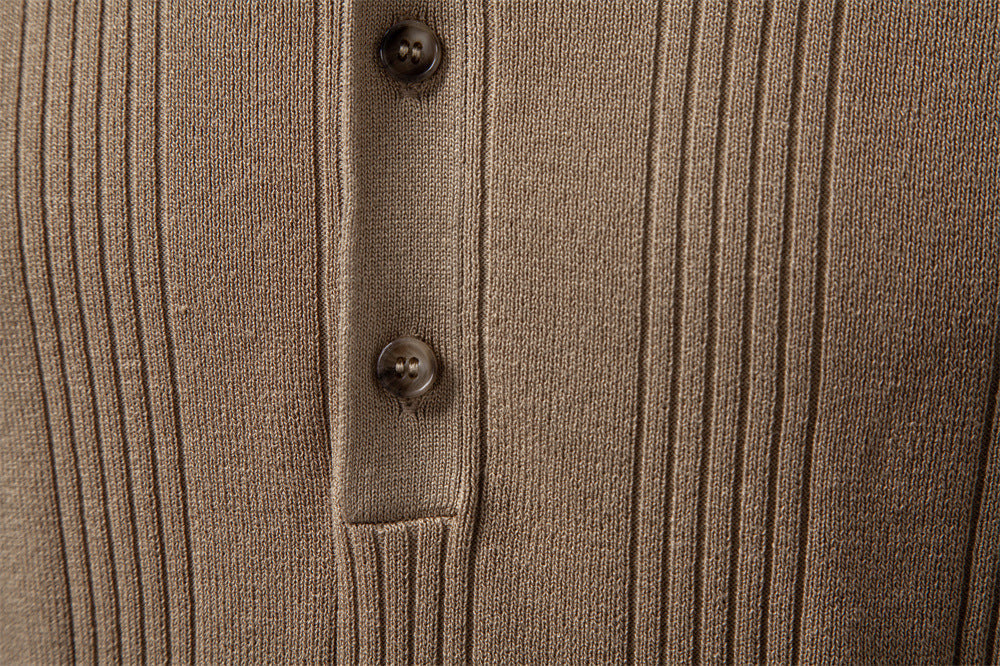 Men's Button Neck Knit Henley