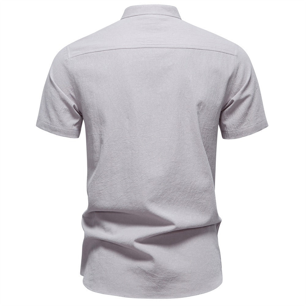 Men's Short Sleeve Henley Button Shirt