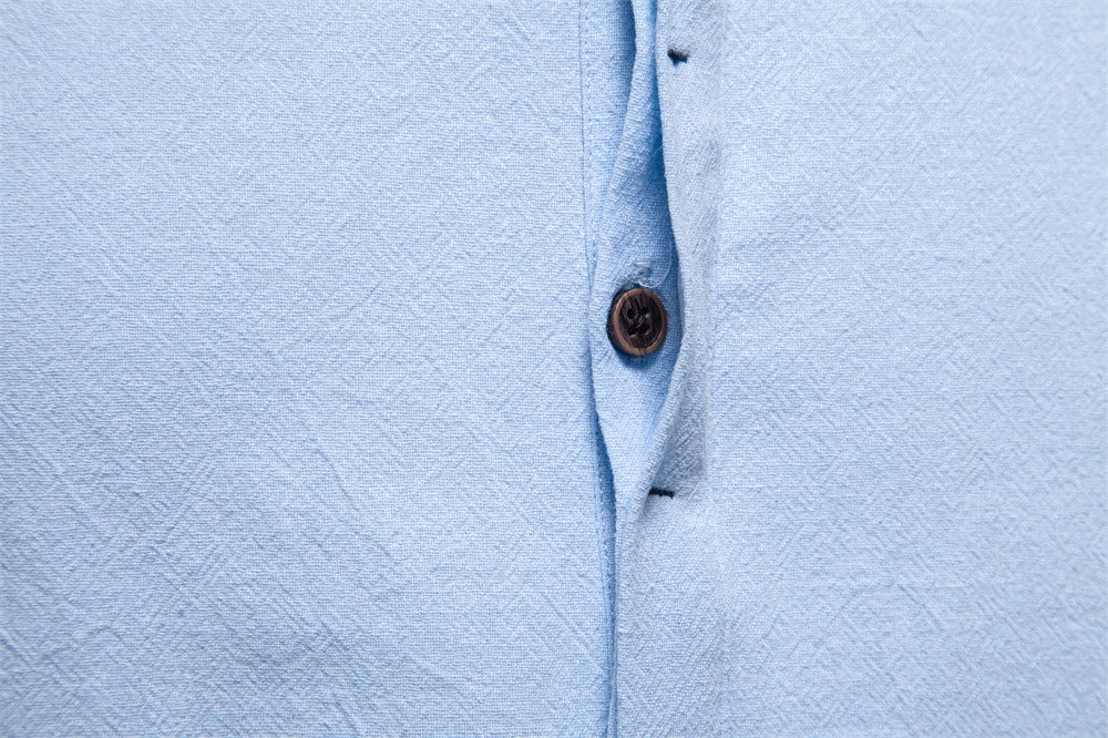 Men's Short Sleeve Henley Button Shirt