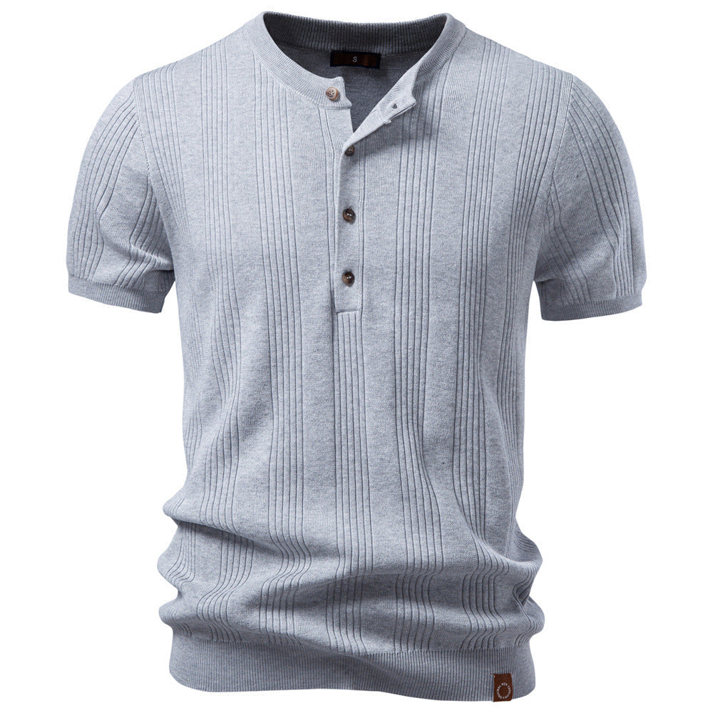 Men's Button Neck Knit Henley