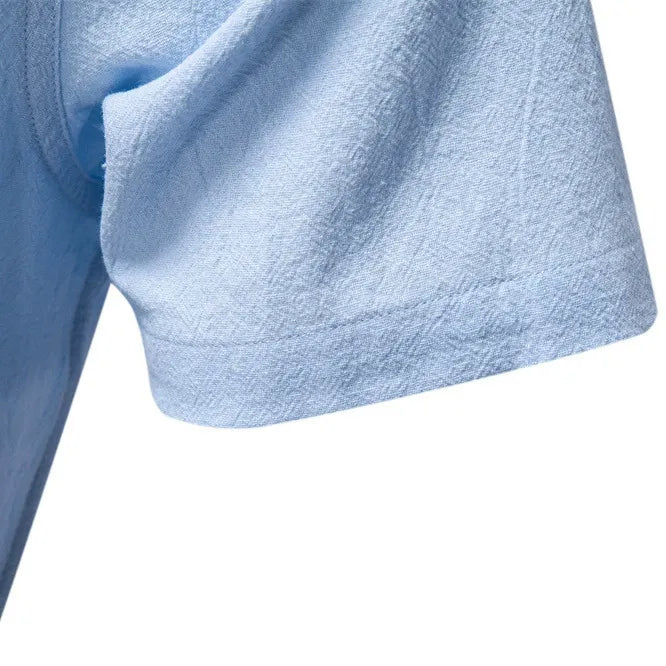 Men's Short Sleeve Henley Button Shirt