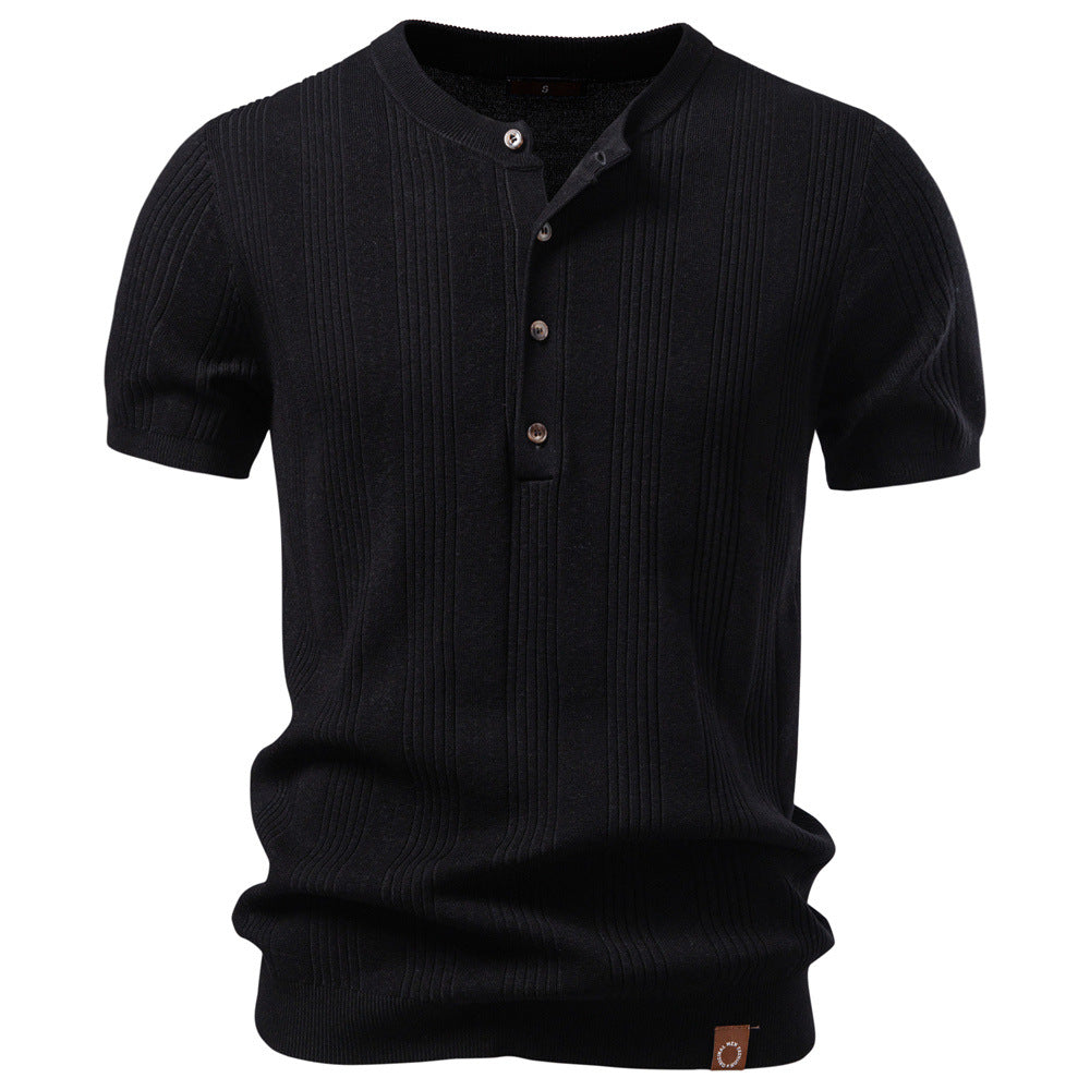 Men's Button Neck Knit Henley