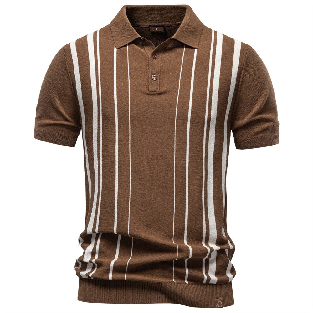 Men's Retro Stripe Polo Shirt