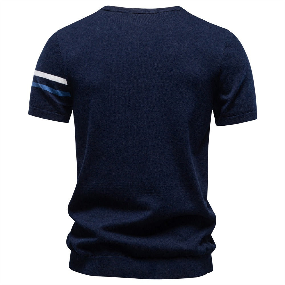 Men's Short Sleeve Patterned Knit Shirt