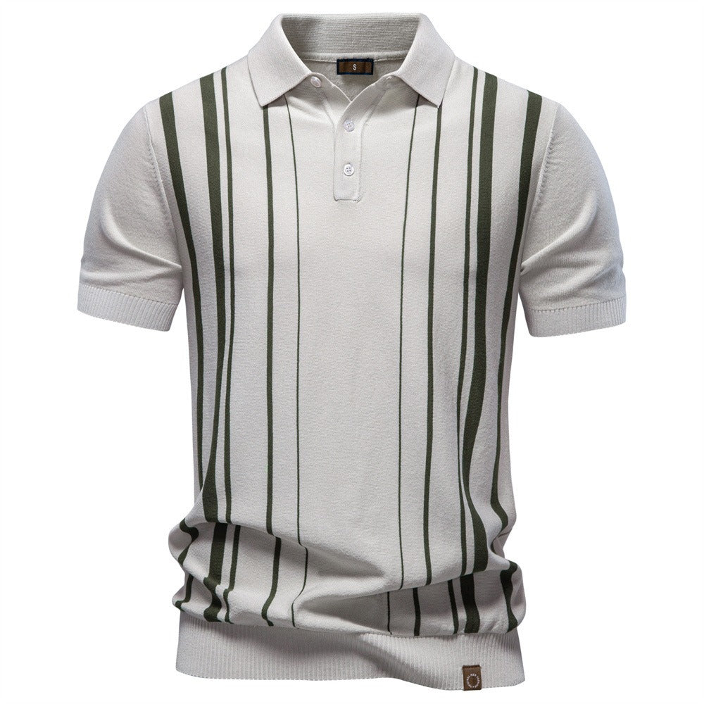 Men's Retro Stripe Polo Shirt