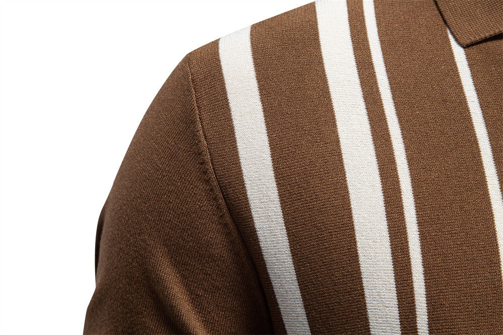 Men's Retro Stripe Polo Shirt