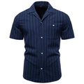 Men's Casual Striped Button-Up Shirt