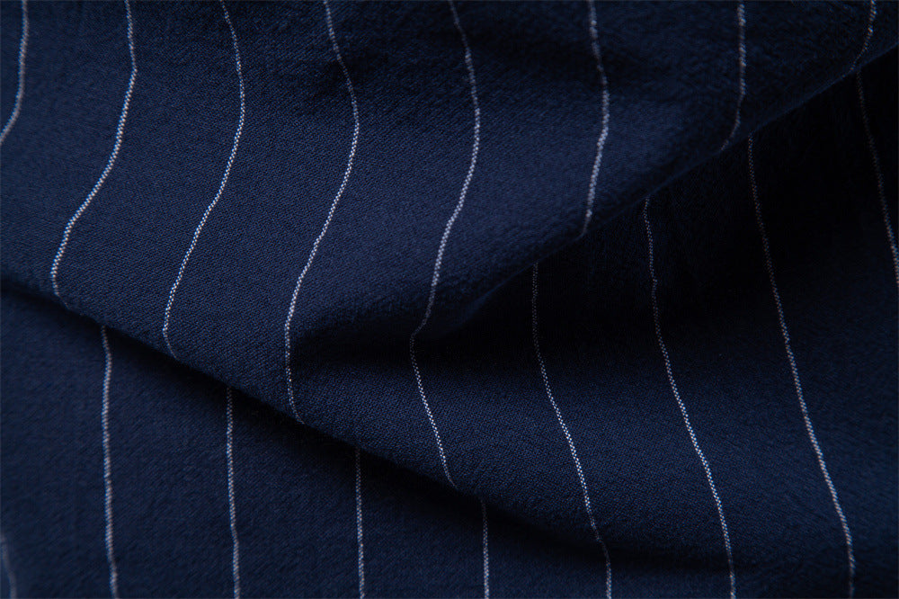 Men's Casual Striped Button-Up Shirt
