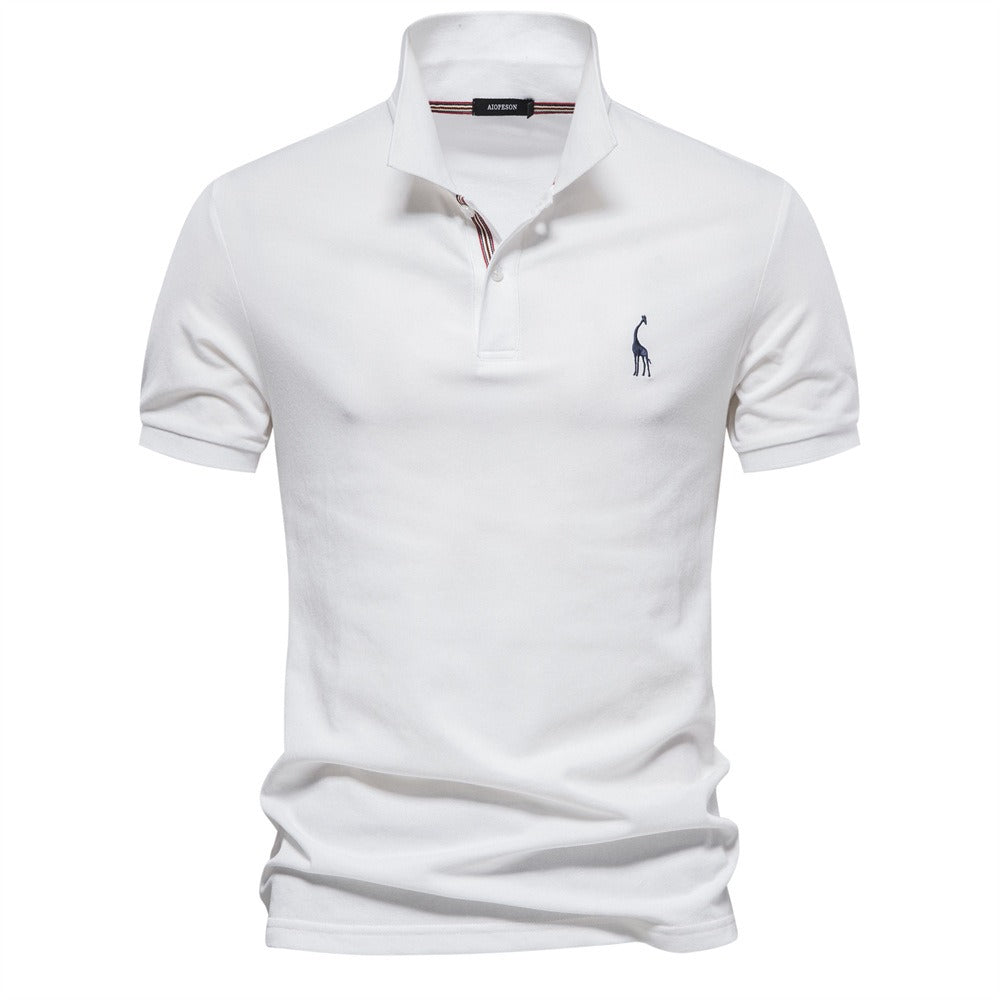 Men's Solid Short Sleeve Polo Shirt