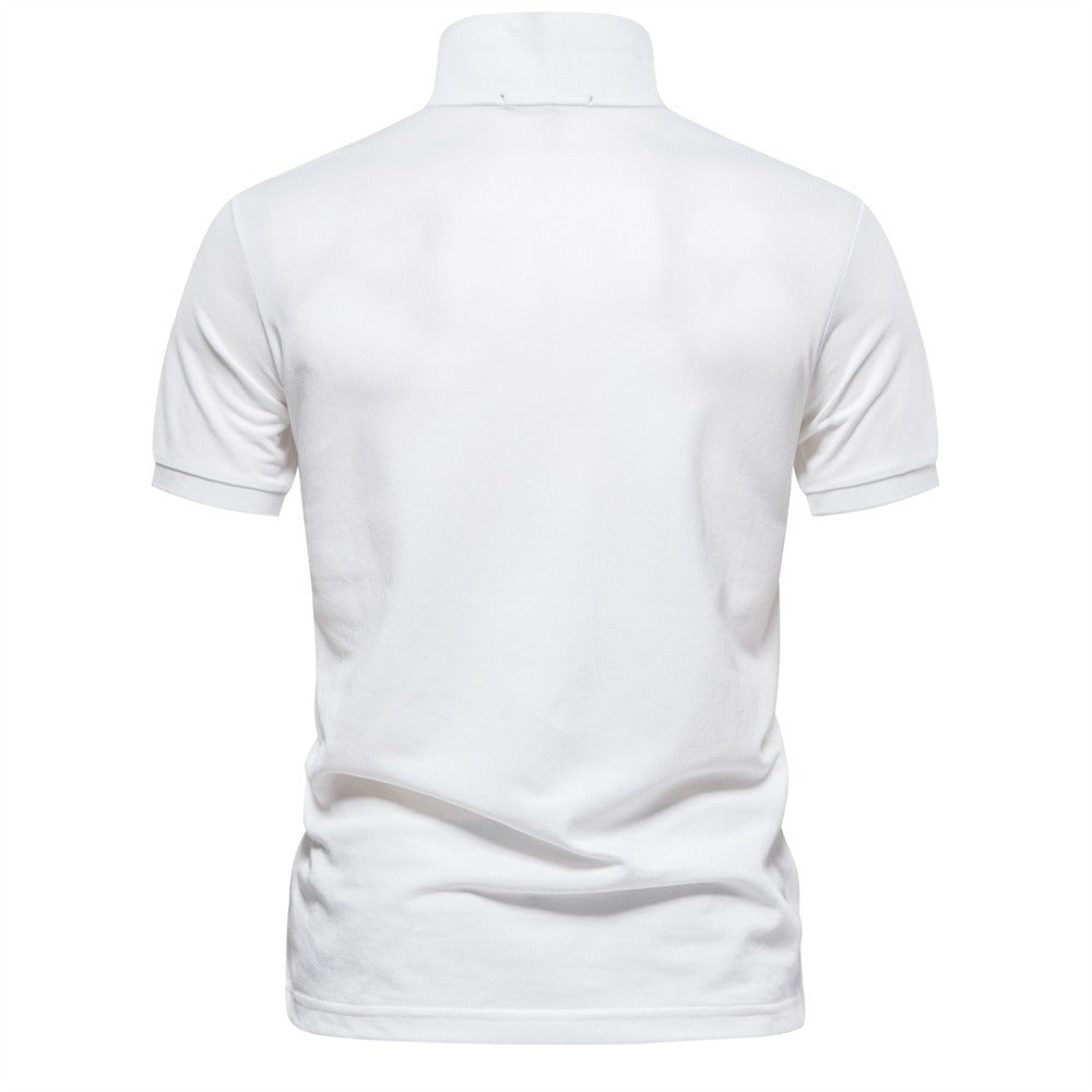 Men's Solid Short Sleeve Polo Shirt