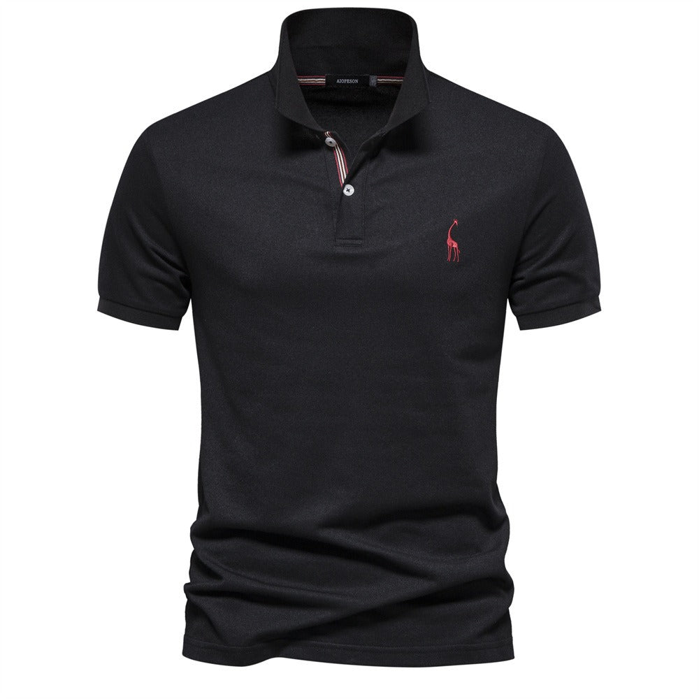 Men's Solid Short Sleeve Polo Shirt