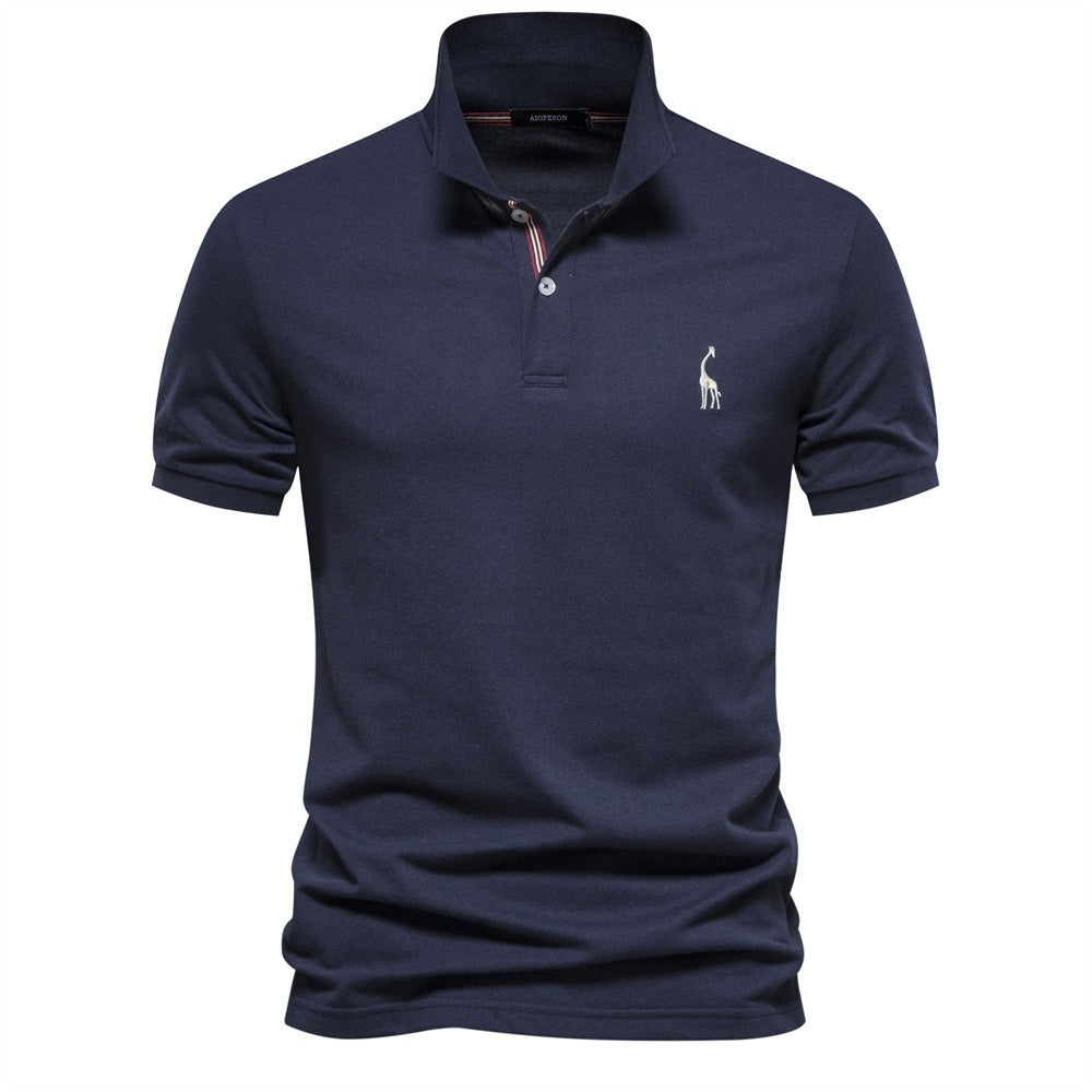 Men's Solid Short Sleeve Polo Shirt