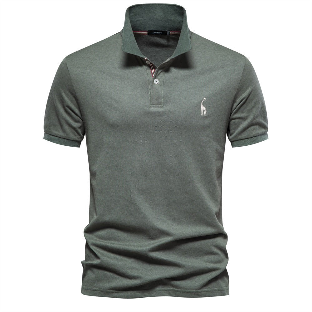 Men's Solid Short Sleeve Polo Shirt
