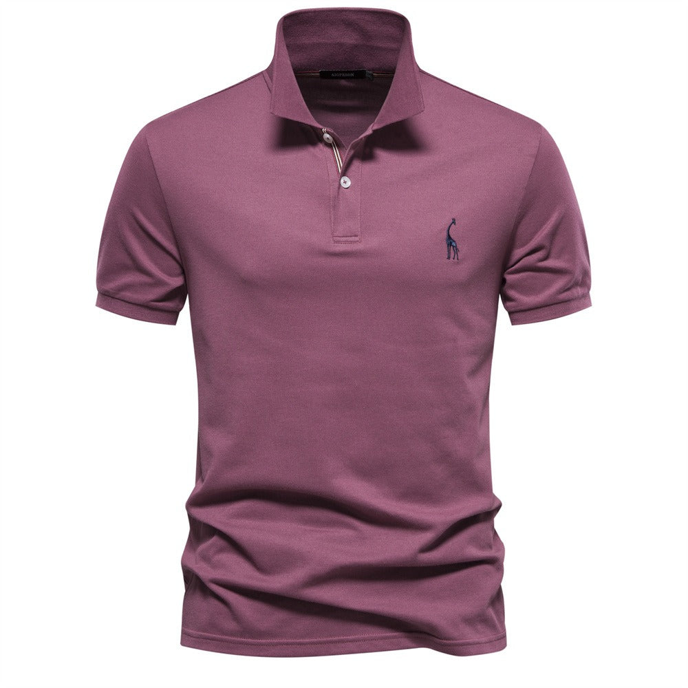 Men's Solid Short Sleeve Polo Shirt