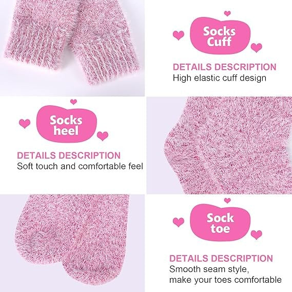 5 Pairs Women’s Cozy Fuzzy Socks – Warm Winter Gift